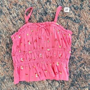 Pink Floral Smocked Top NWOT